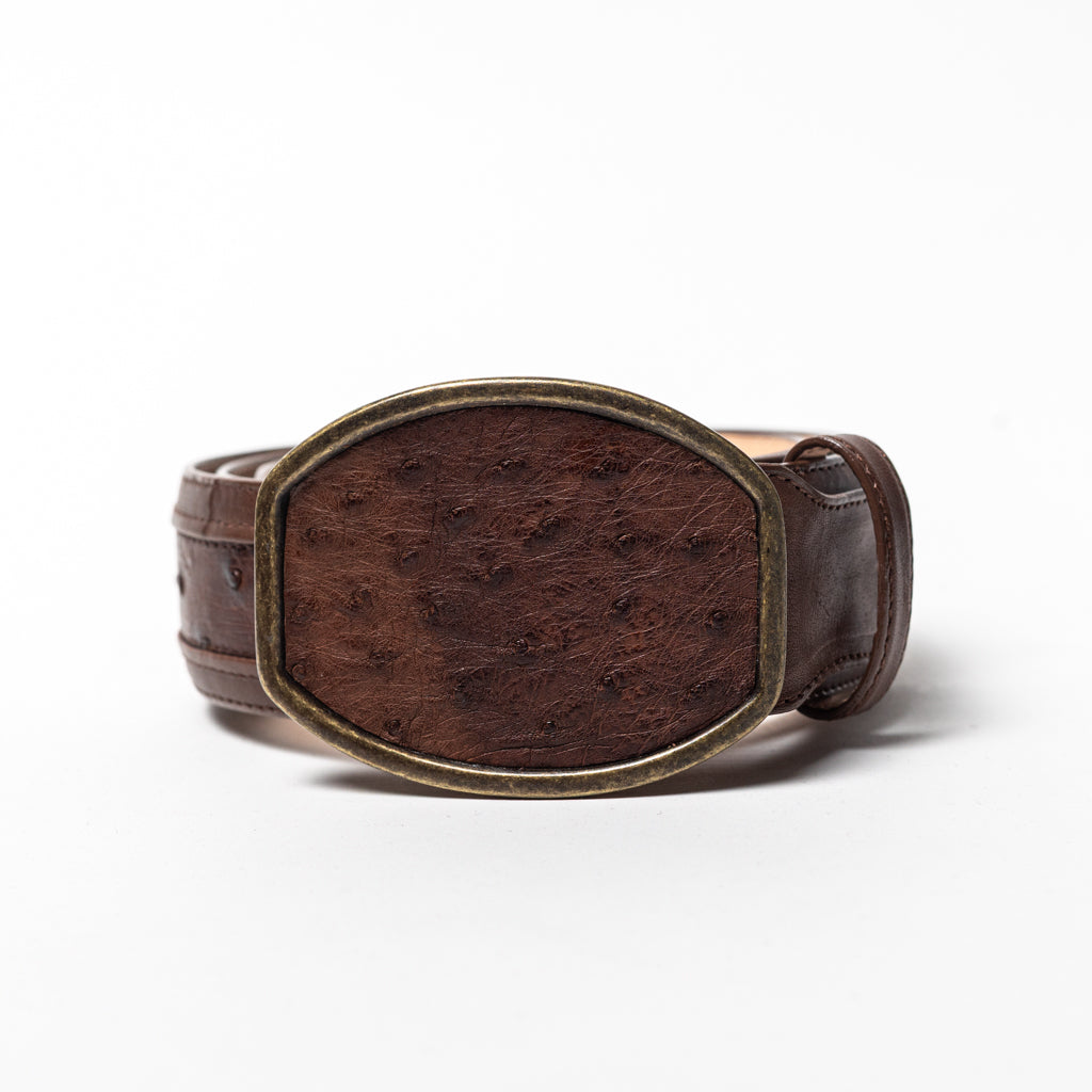 CINTO PIEL DE AVESTRUZ COLOR CAFÉ