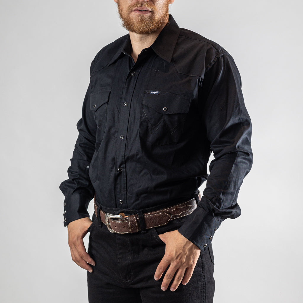 CAMISA WRANGLER WESTERN SHIRTS NEGRA LISA